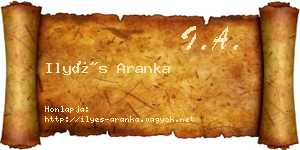 Ilyés Aranka névjegykártya