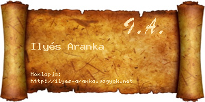 Ilyés Aranka névjegykártya
